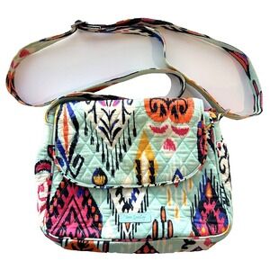 Vera Bradley Pueblo Medium‎ Cross Body Bag Ikat Turquoise Southwestern